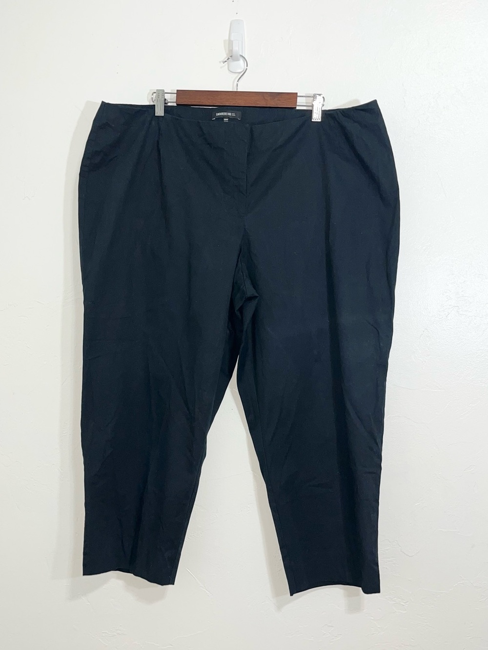 Lafayette 148 New York Navy Blue Cropped Tapered Pants Cotton